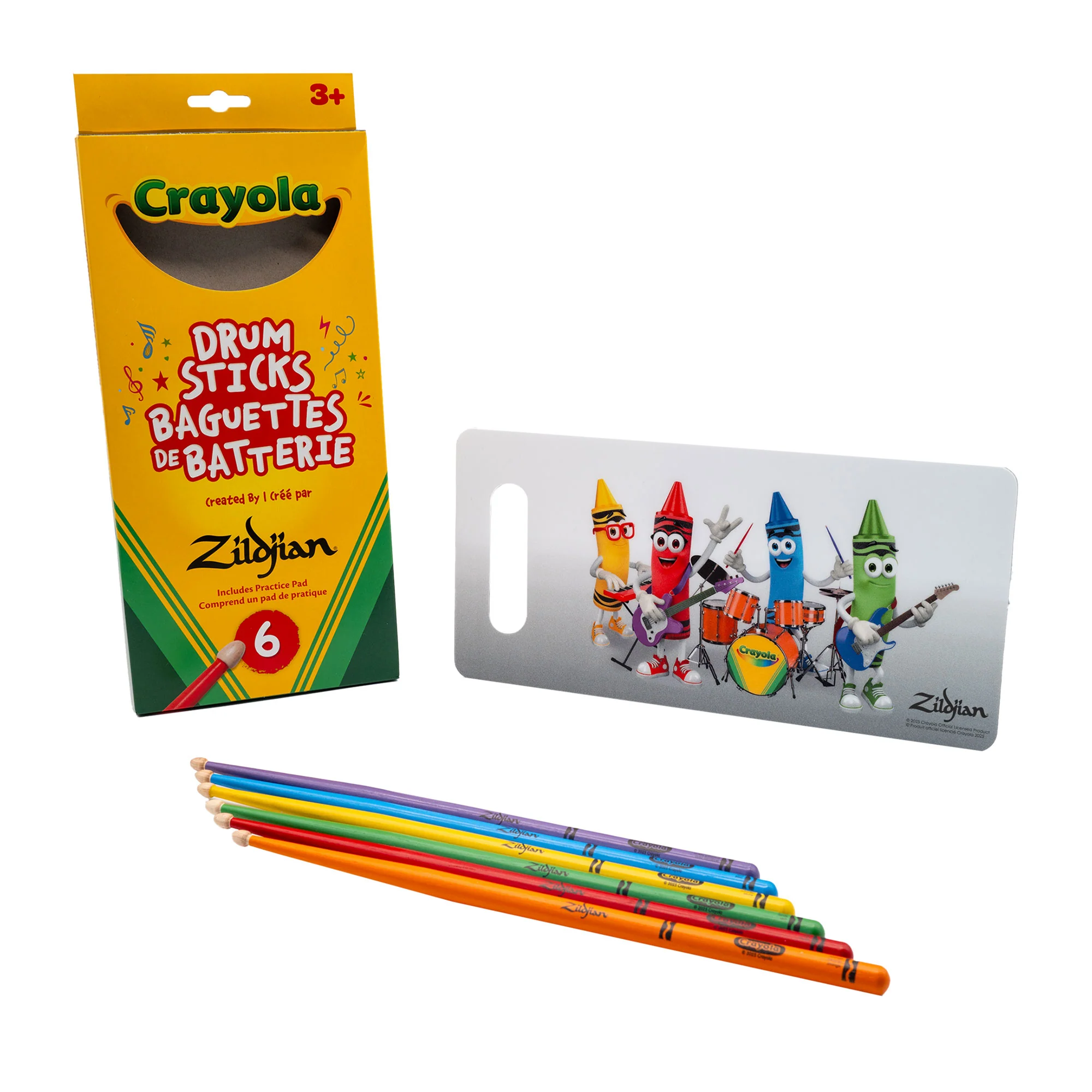 Zildjian x Crayola Pack, 6 Kids Drumsticks & Pad - Image 3