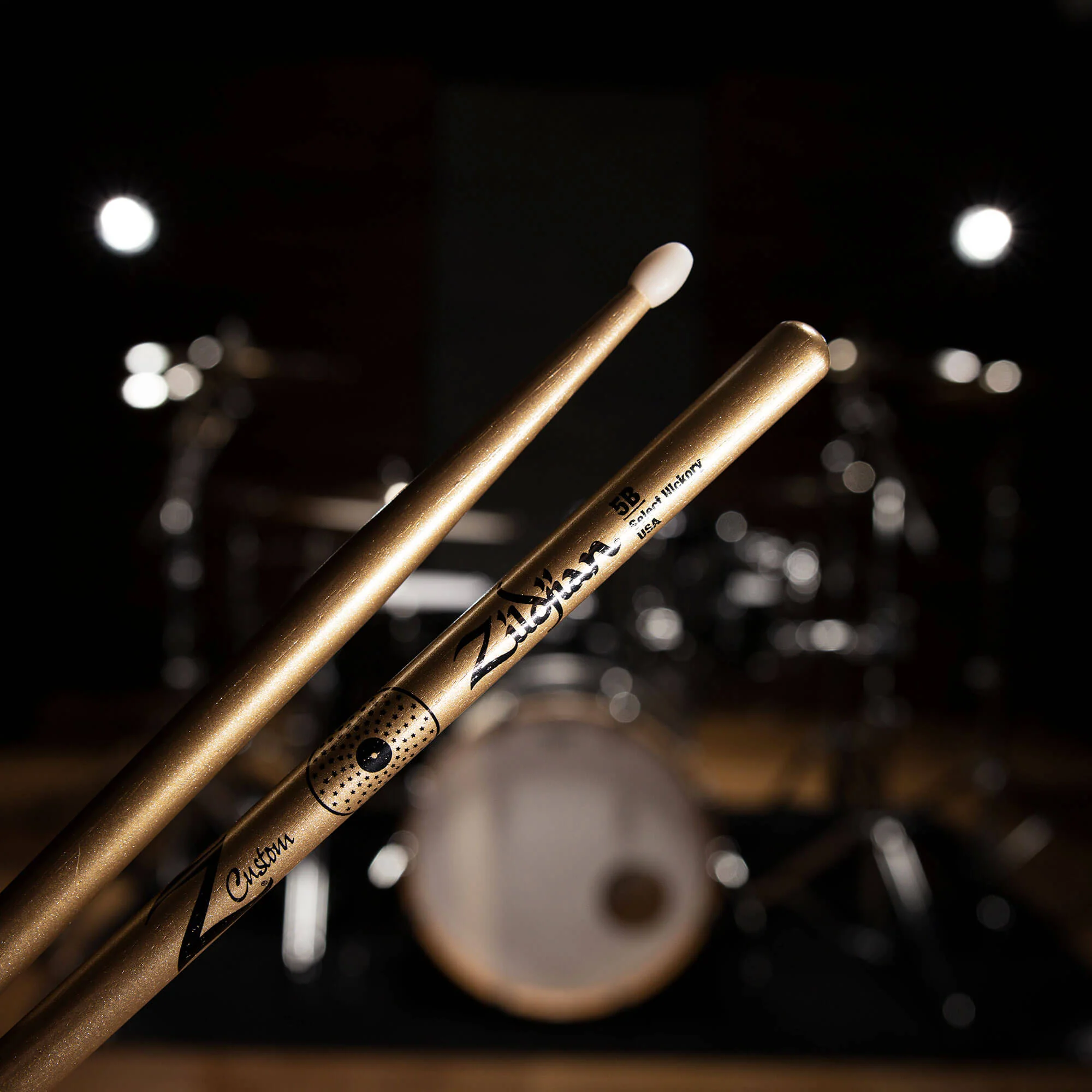 Z Custom LE Drumstick Collection 5B Gold Chroma, Nylon Tip - Image 5